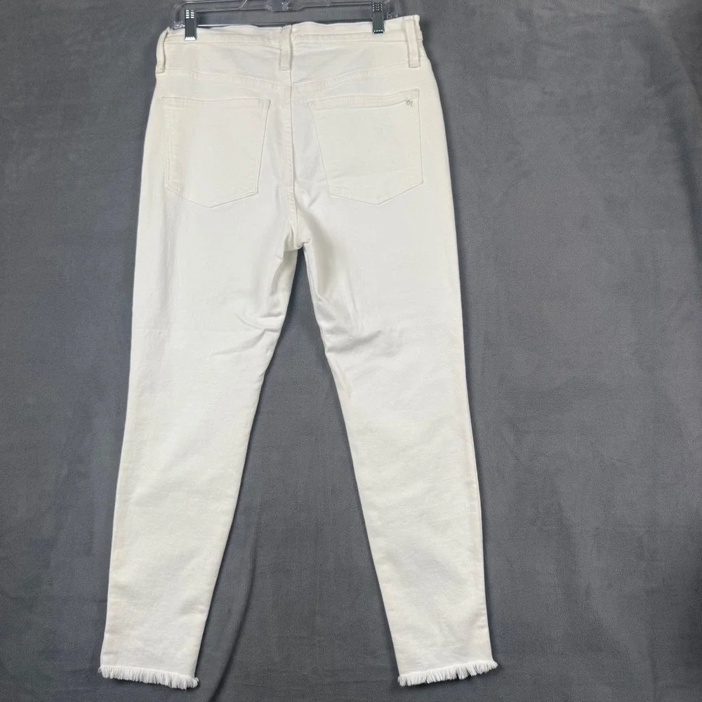 Madewell‎ 10 High-Rise Skinny Jeans White Button Fly Raw Hem K9108 Size 30 NEW